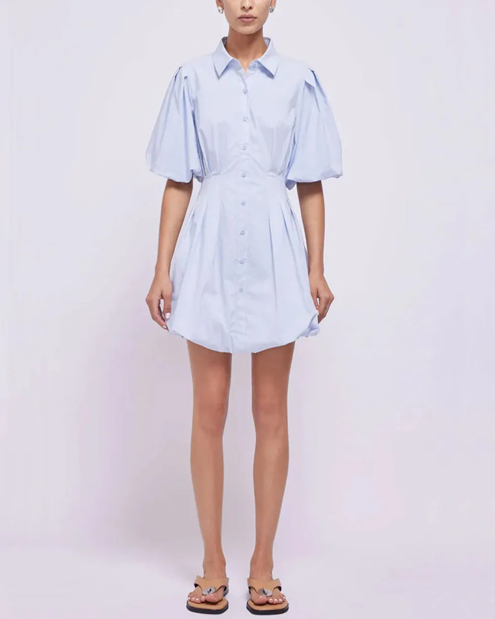 Blue Haze Pintuck Cleo Mini Dress