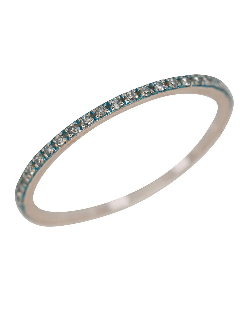 Blue Rhodium and Diamond Stack Band