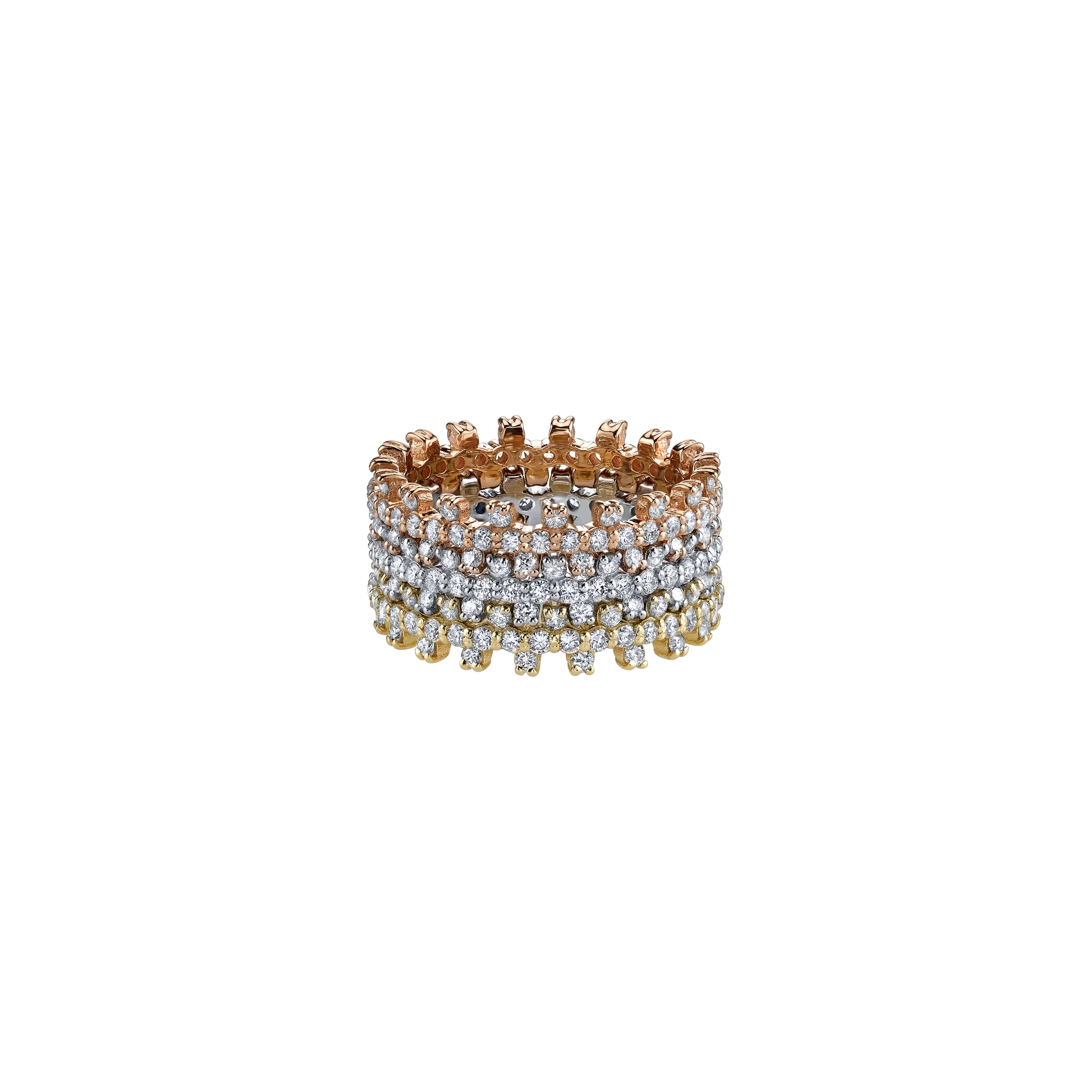 Bolt Ring with White Pavé Diamonds