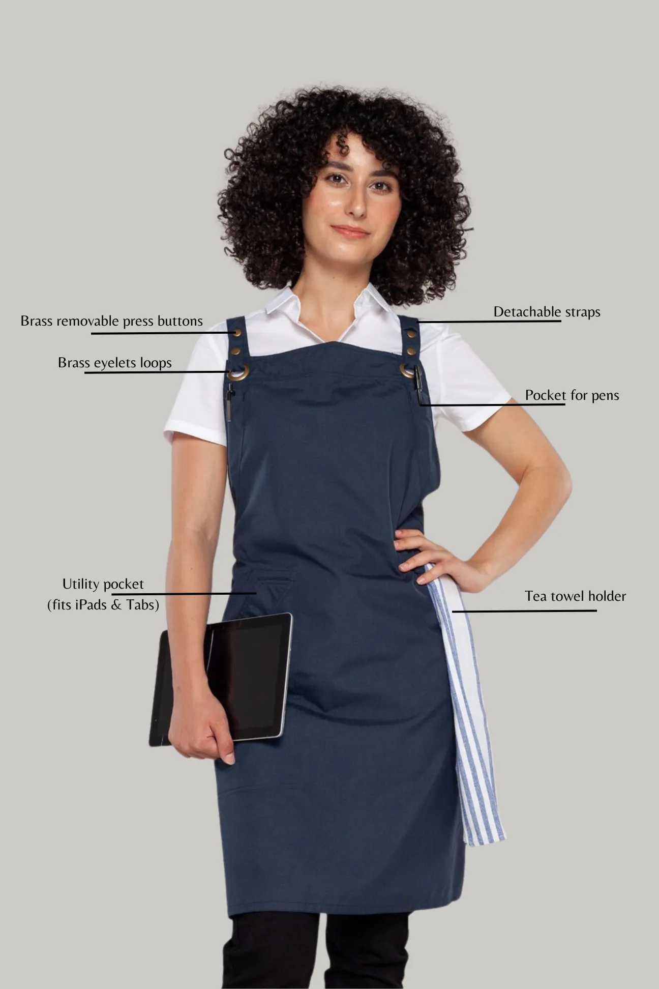 Bondi Crossover Apron Interchangeable straps Bluish Grey