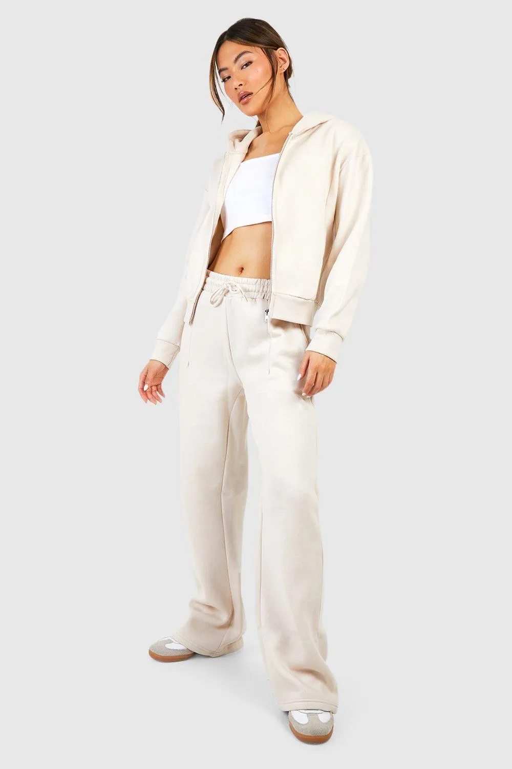 Boxy Zip Through Bomber Straight Leg Tracksuit