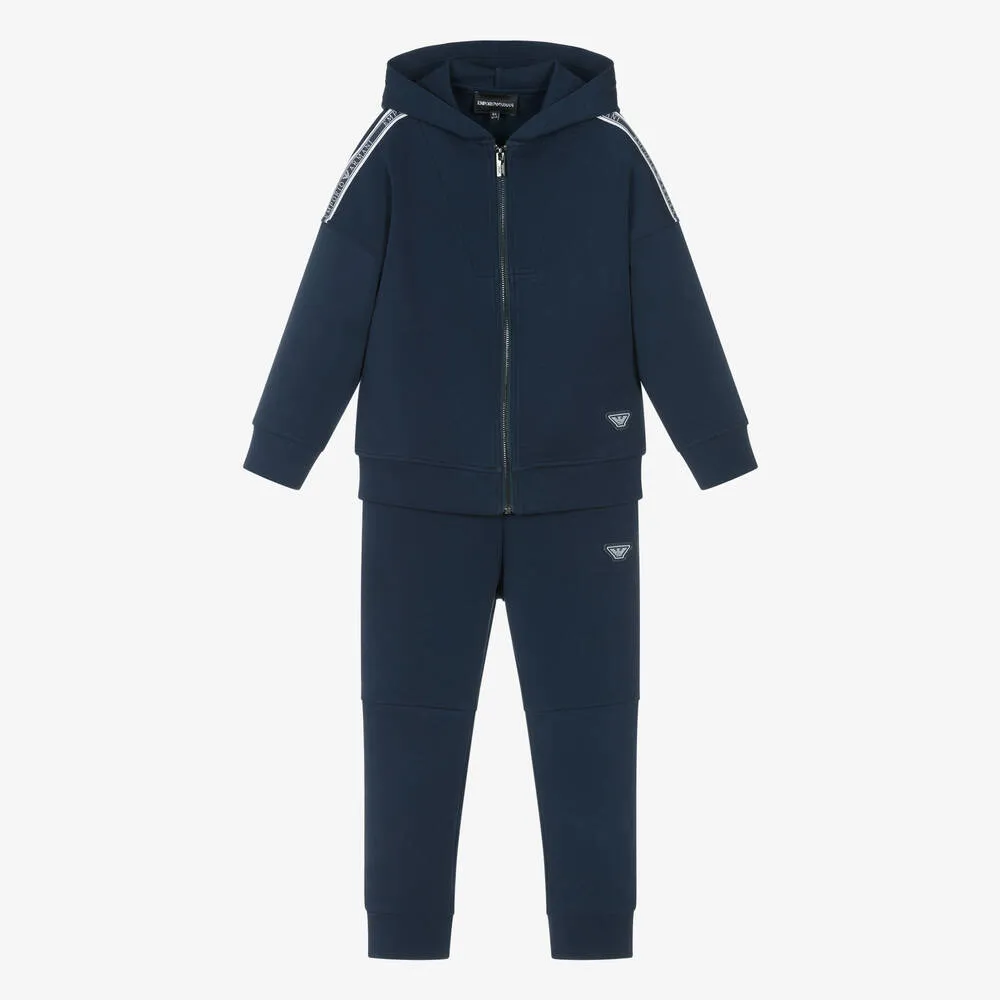 Boys Navy Blue Cotton Tracksuit