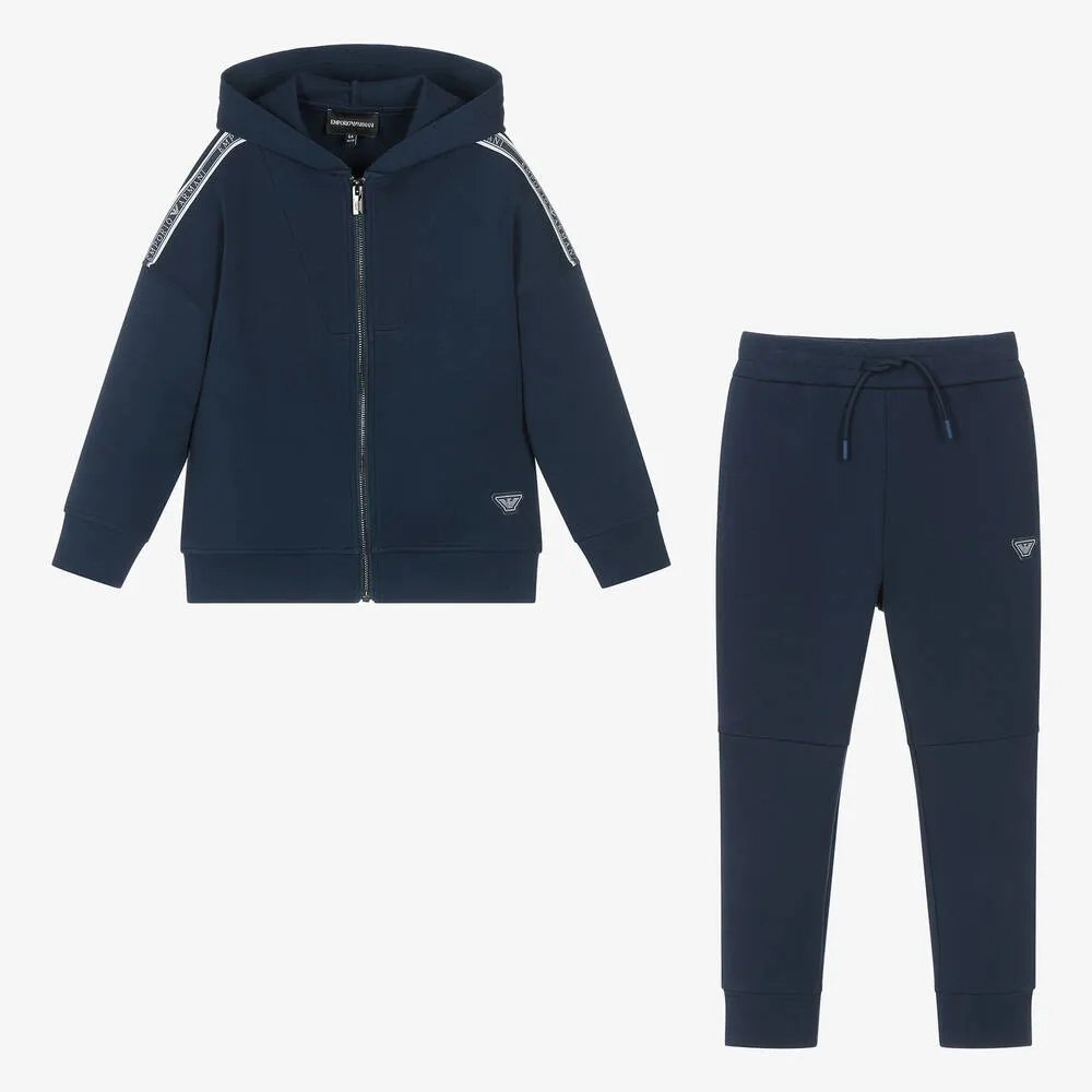 Boys Navy Blue Cotton Tracksuit