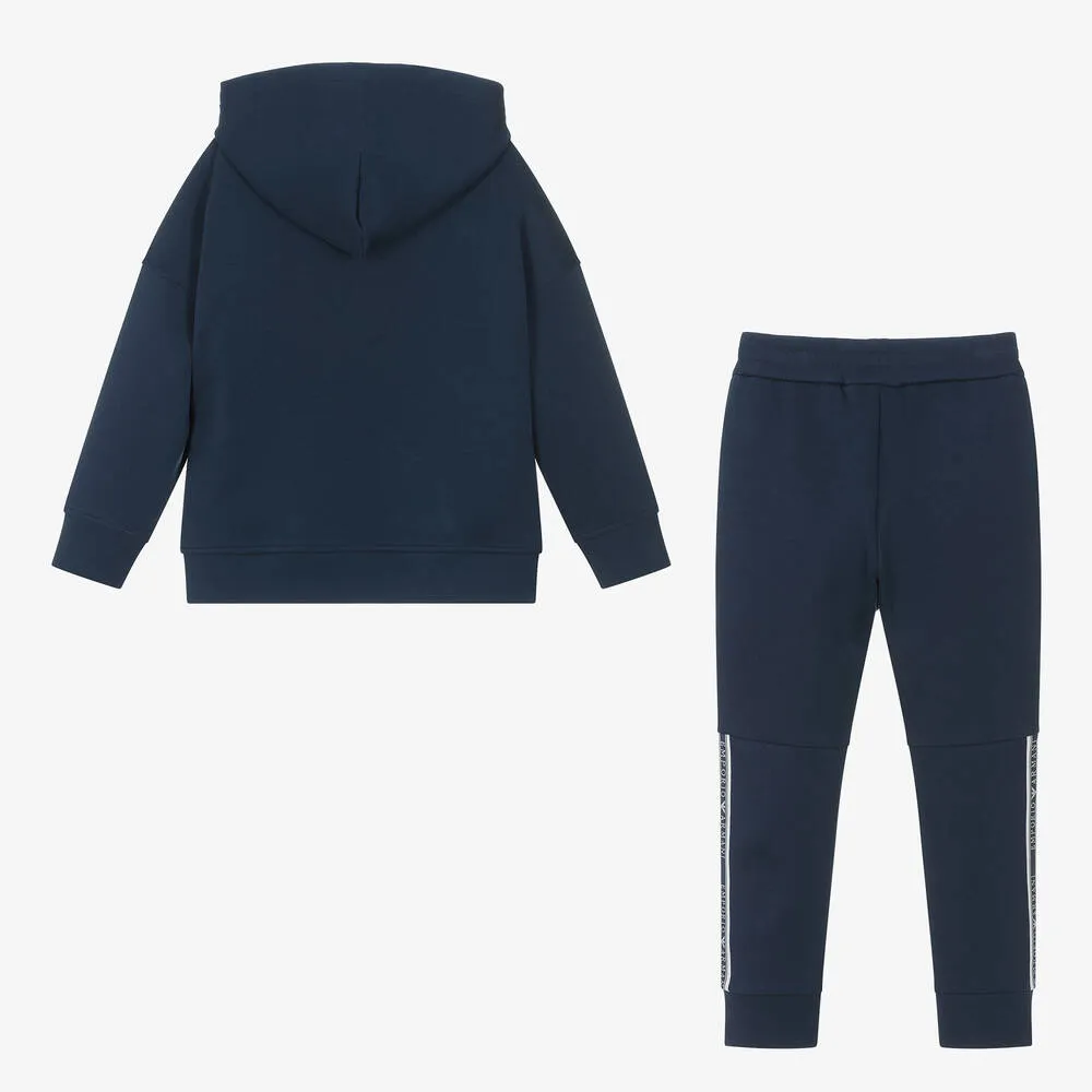 Boys Navy Blue Cotton Tracksuit