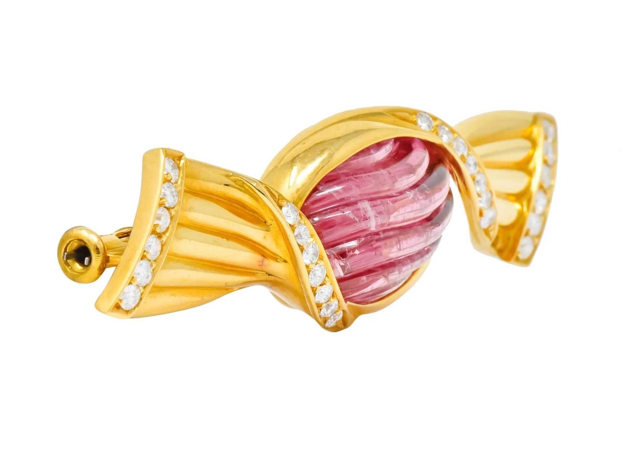 Bulgari Pink Tourmaline 18 Karat Gold Bonbon Candy Brooch