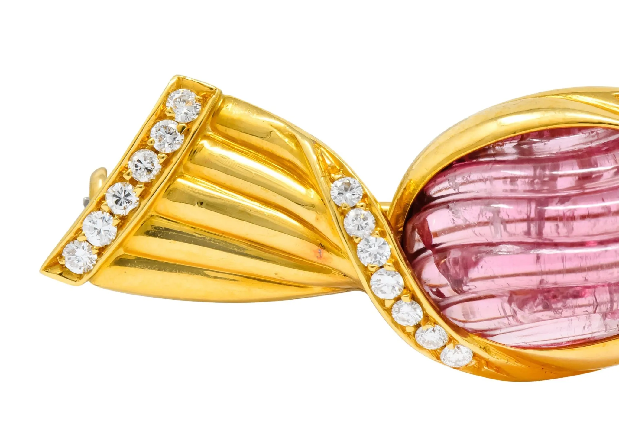 Bulgari Pink Tourmaline 18 Karat Gold Bonbon Candy Brooch