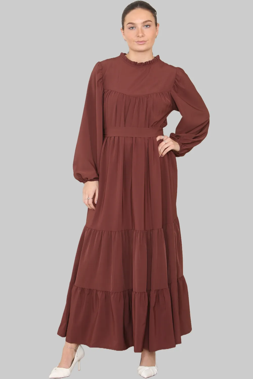 Burnt brown flowy dress