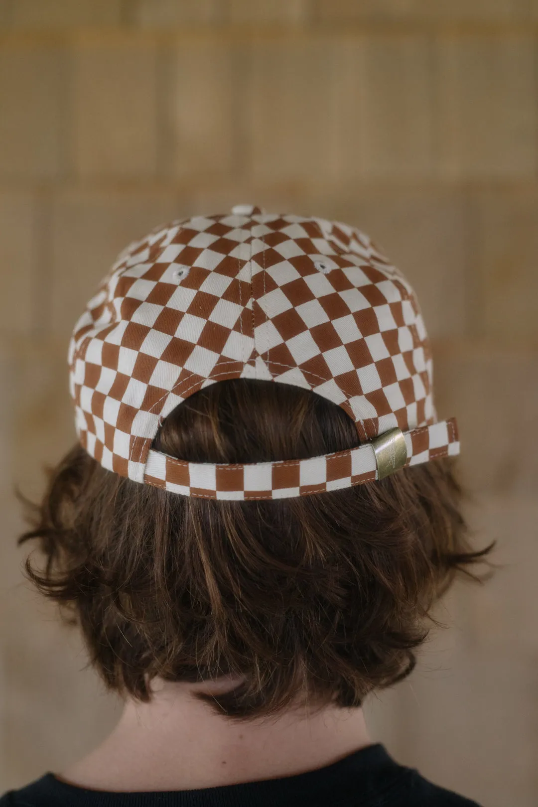 Call Your Mom Checkerboard Hat- Rust