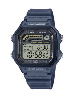 Casio - Digital Sport LED Alarm Navy Resin Band