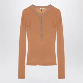 Chloe'    Chloé Apricot Coloured Ribbed Silk Jersey