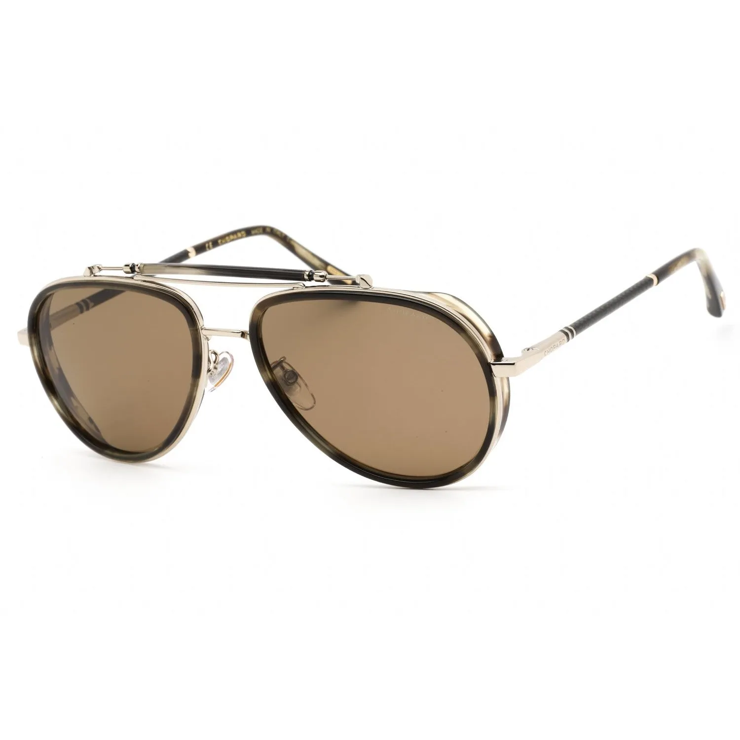 Chopard SCHF24 Sunglasses SHINY BROWN STRIPED HAVANA / Brown