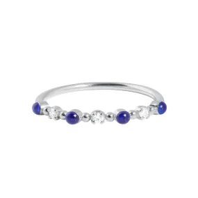 Classic Gigi 3 Diamond Lapis Ring, White Gold, Size 6