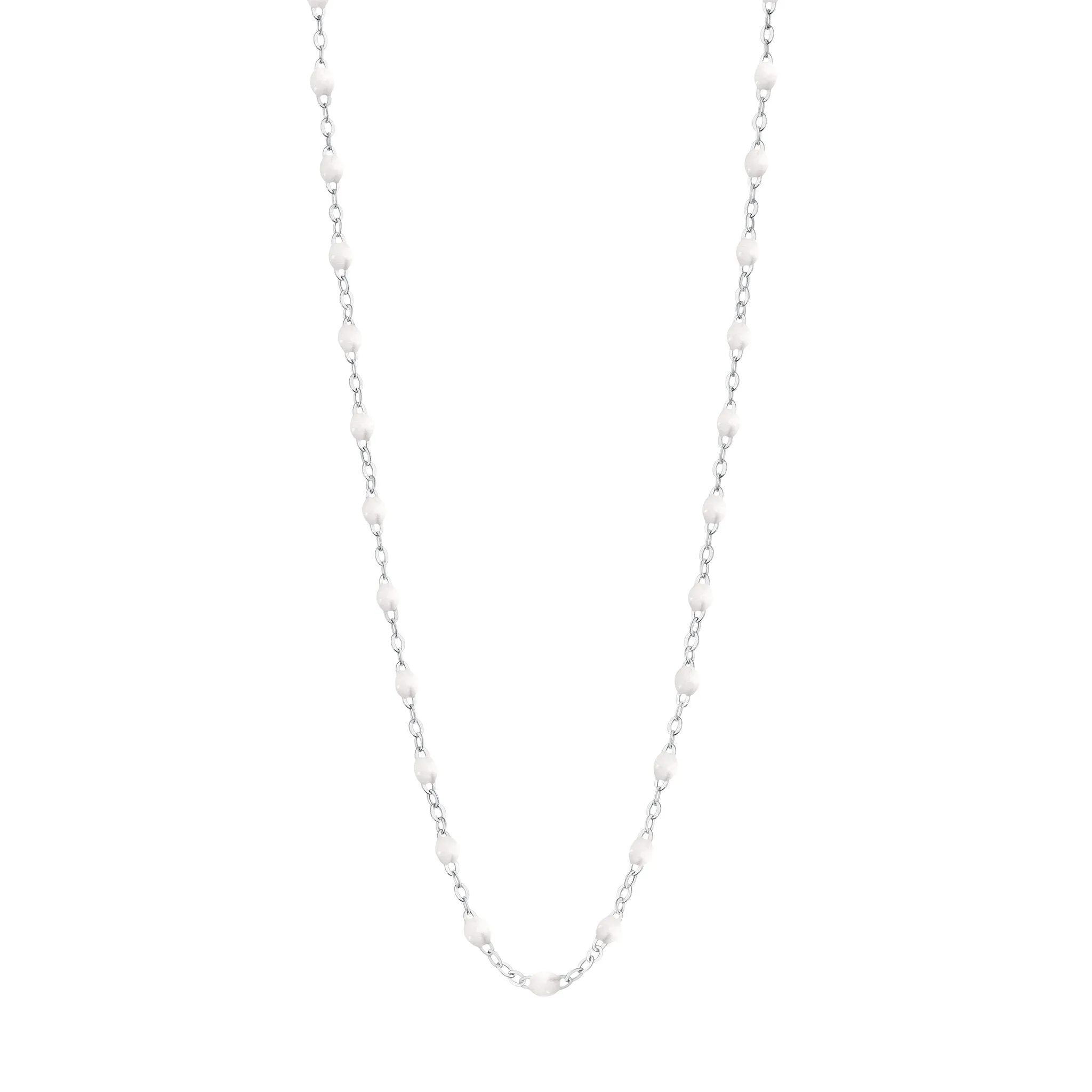 Classic Gigi White necklace, White Gold, 16.5