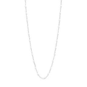 Classic Gigi White necklace, White Gold, 16.5