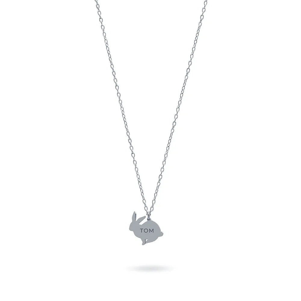 Collar Personalizable Conejo Plata