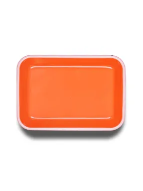 Coral & Pink Rim Medium Enamel Baking Dish