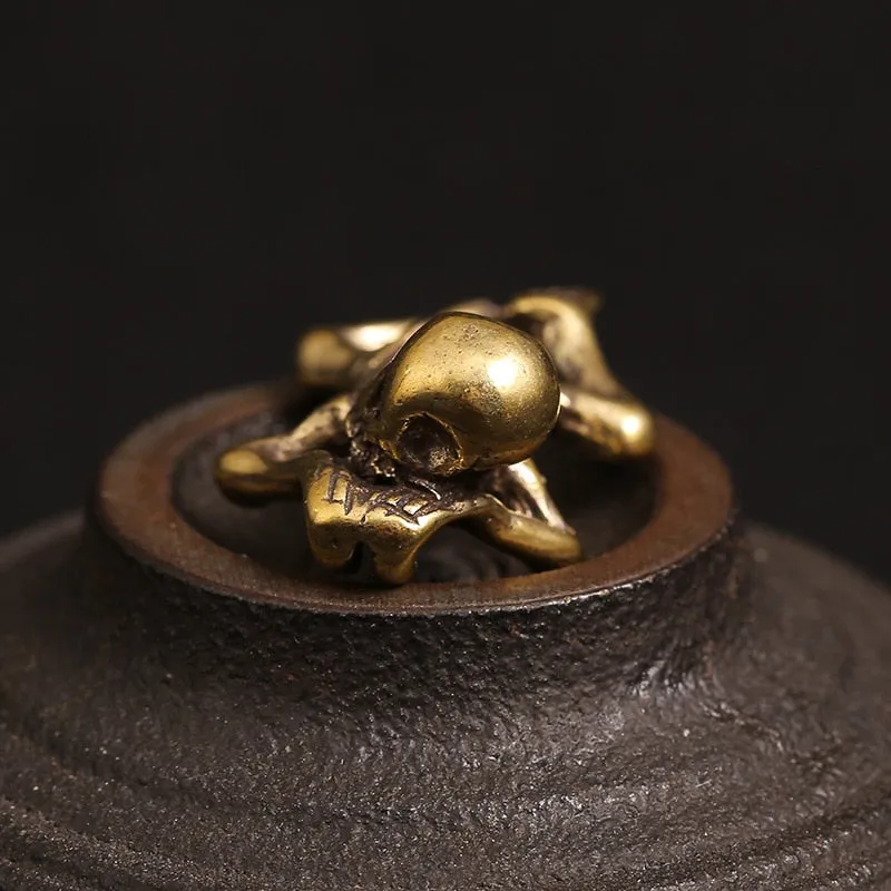 Creepy Punk Retro Brass Skull Baby