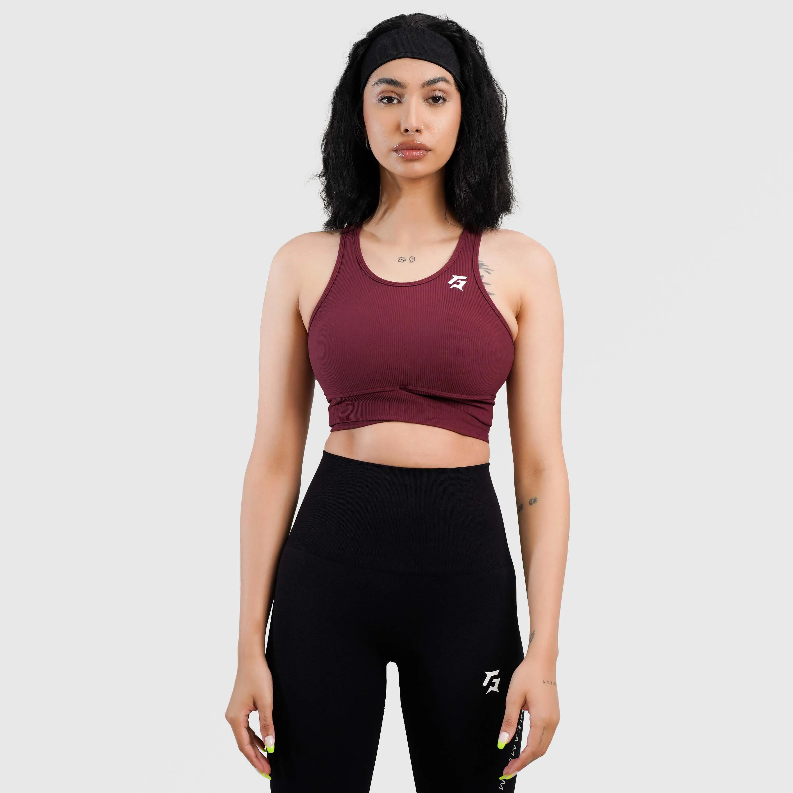 Cross Band Sports Bra (Maroon)