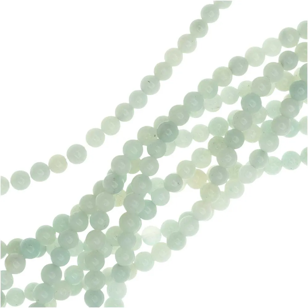 Dakota Stones Gemstone Beads, Green Amazonite, Round 4mm (8 Inch Strand)