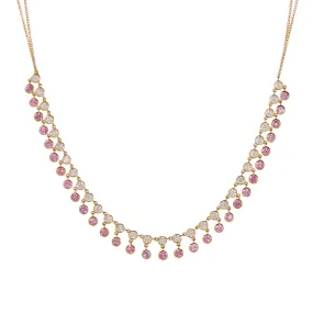 Daniella Diamond and Pink Sapphire Necklace