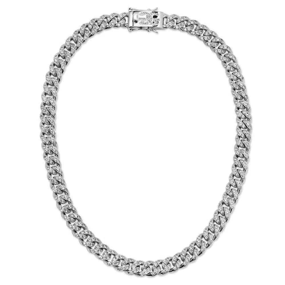 Diamond Cuban Link Chain White Gold 12mm