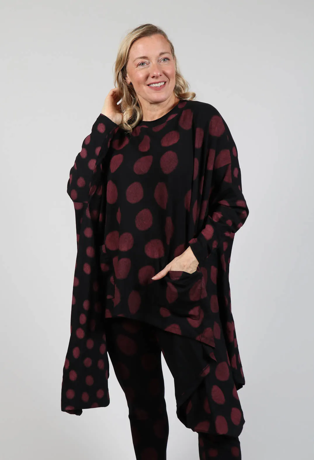 Dip Back Top in Red Pois