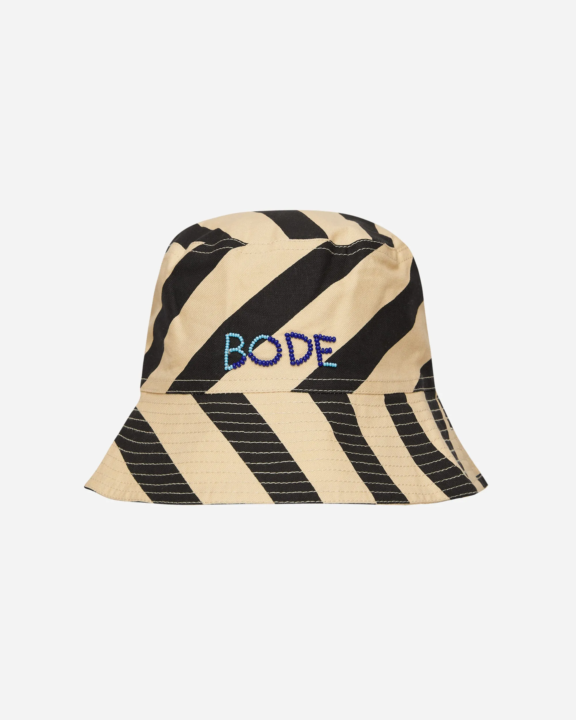 Domino Stripe Bucket Hat Ecru / Black