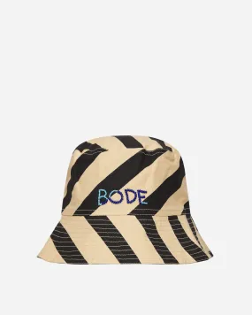 Domino Stripe Bucket Hat Ecru / Black