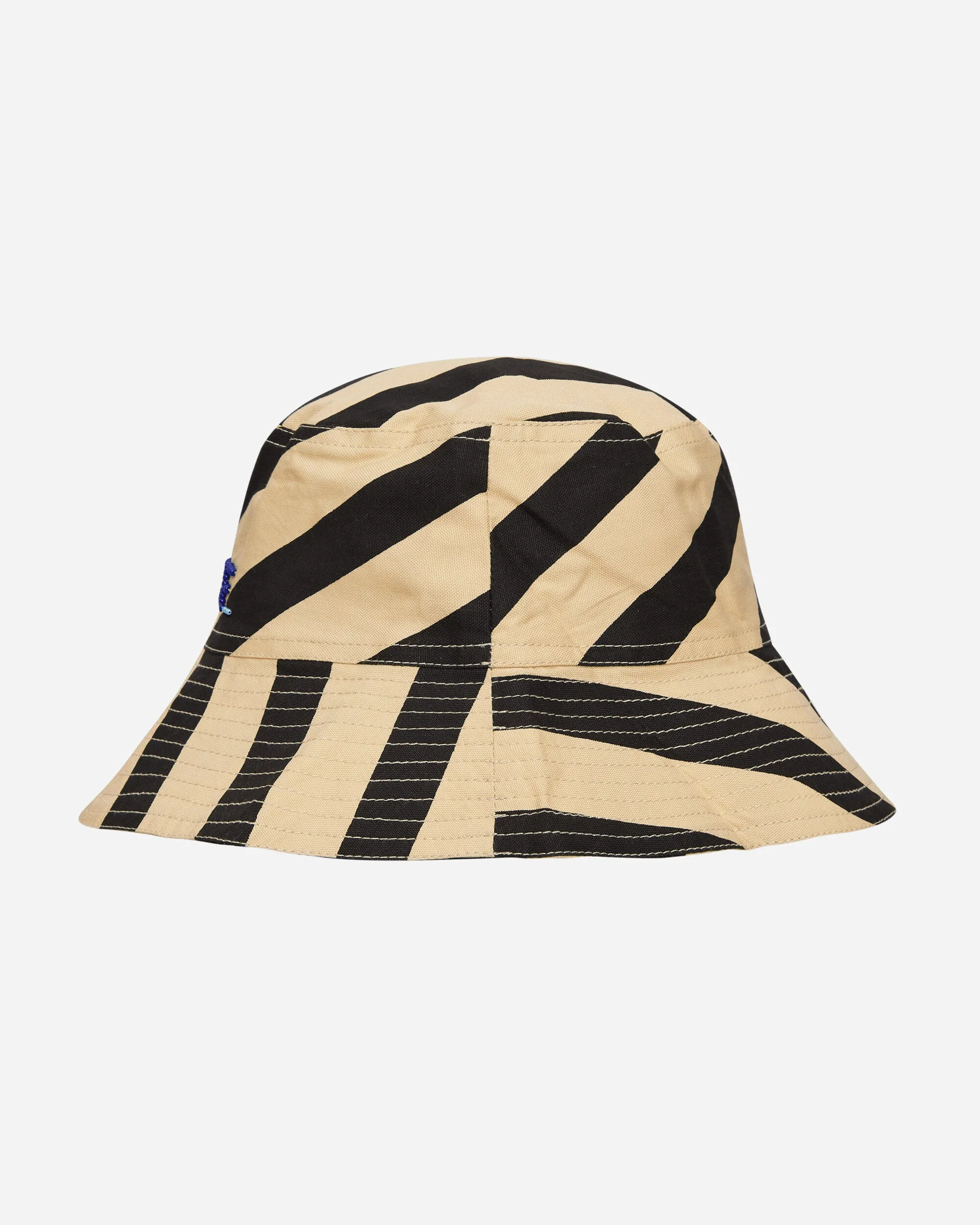 Domino Stripe Bucket Hat Ecru / Black