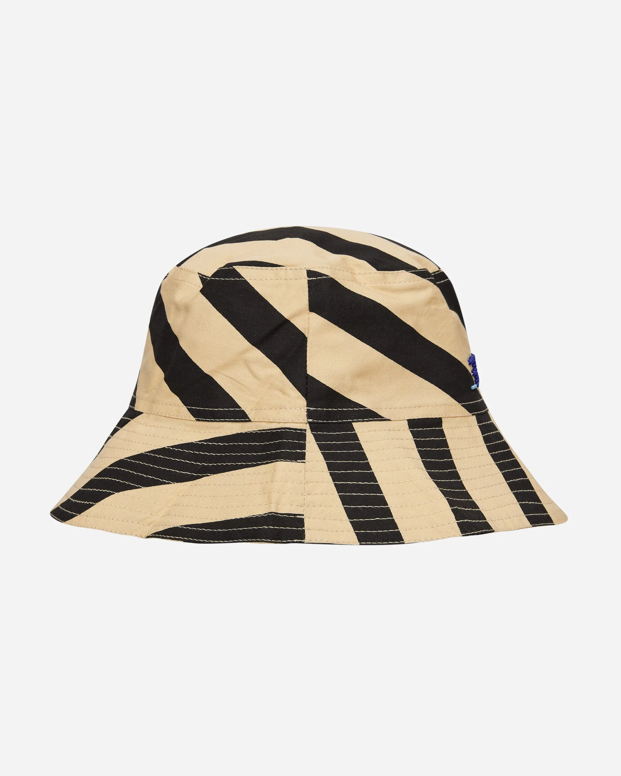 Domino Stripe Bucket Hat Ecru / Black