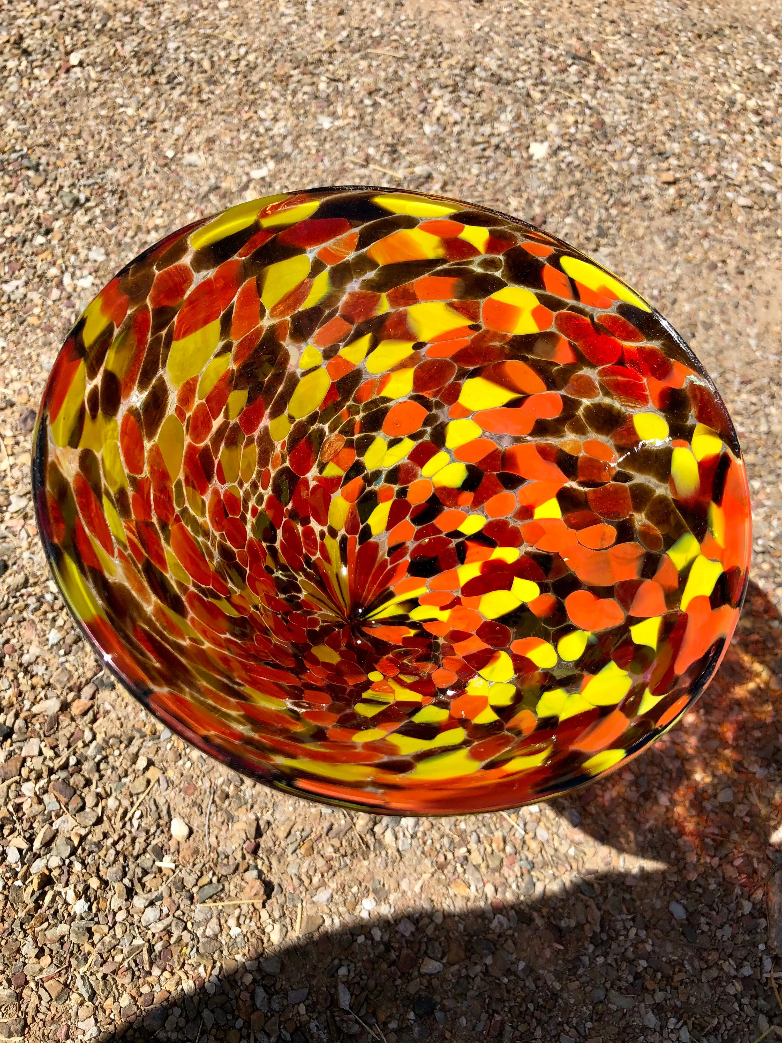 Double Martini hand blown glasses in colorful confetti