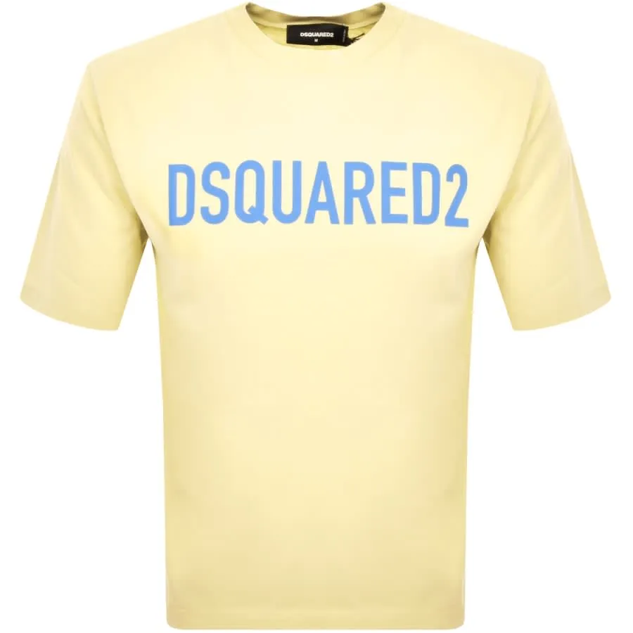 DSQUARED2 Loose Fit T Shirt Yellow