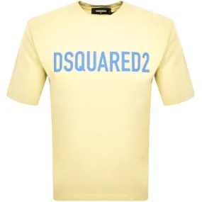 DSQUARED2 Loose Fit T Shirt Yellow