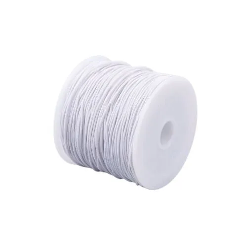 Elastic Cord, Round, White, 1mm