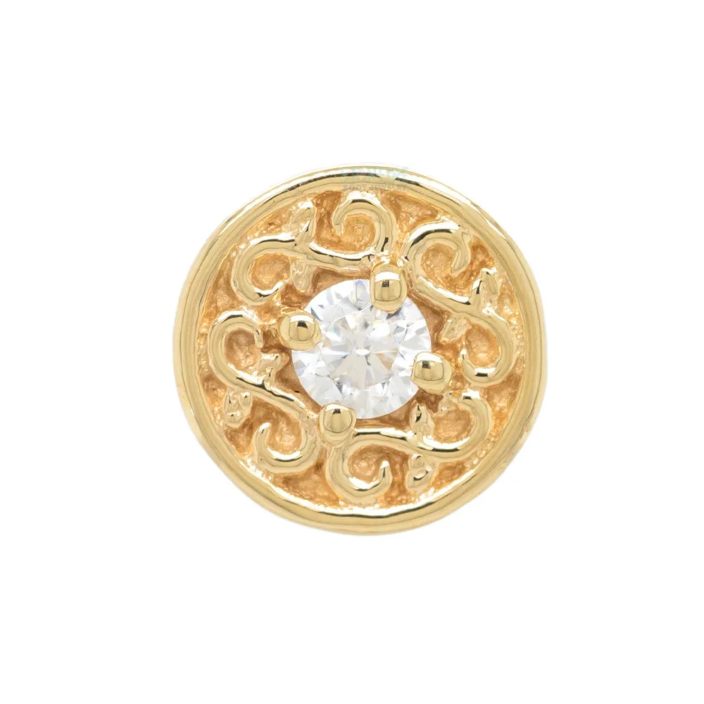 Elizabeth Nostril Screw in Gold with White CZ