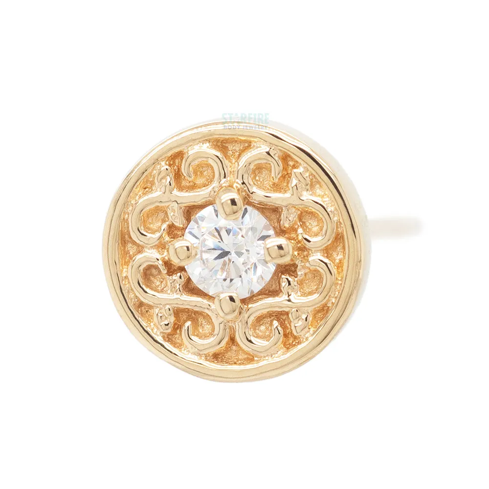 Elizabeth Nostril Screw in Gold with White CZ