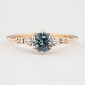 Estel Fleur Ring - 0.70ct Icy Blue Montana Sapphire, 14k Rose Gold (One of a kind)