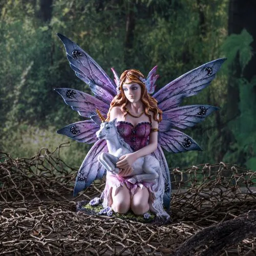 Fairy with Baby Unicorn Figurine