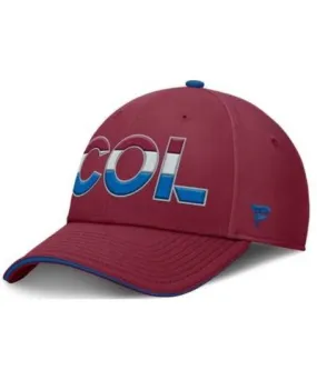 Fanatics Men's NHL Fanatics Burgundy/Blue Colorado Avalanche Authentic Pro Rink Team Code Flex Hat