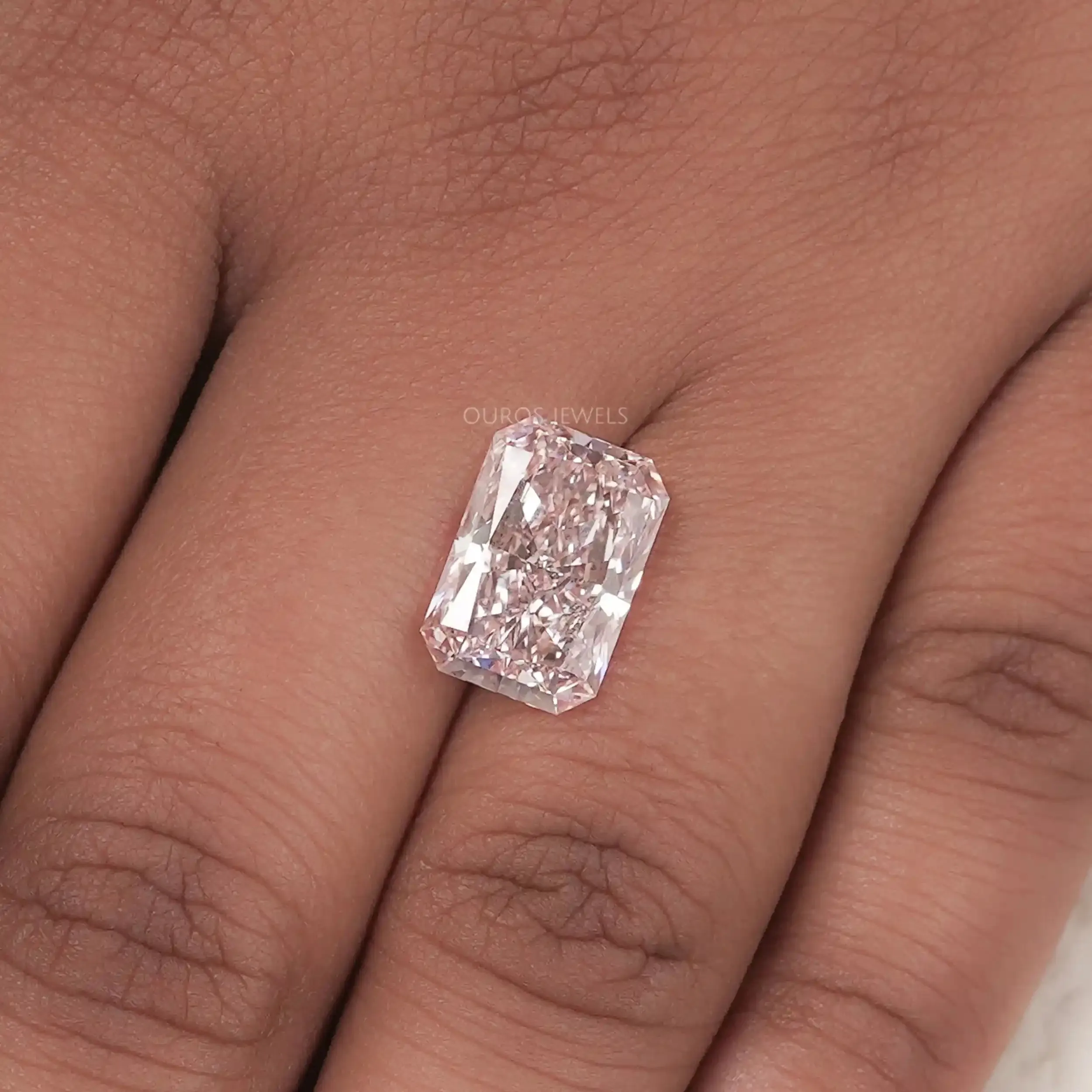 Fancy Vivid Pink Radiant Shape Lab Grown Diamond