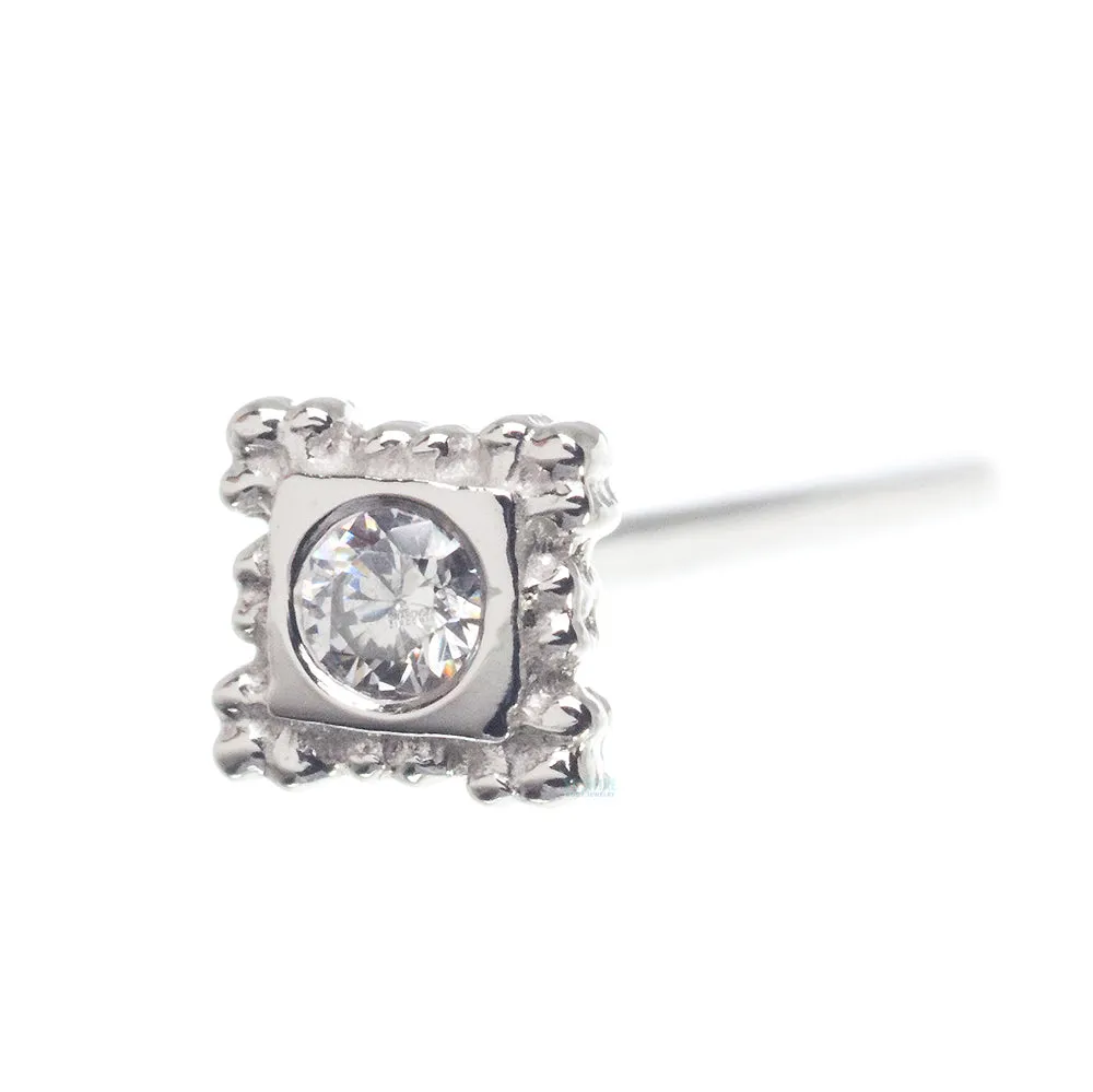 Flourish Illusion Nostril Screw in Gold with White CZ