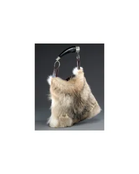 Fur Handbag / Purse with Horn - Coyote Fur: FurSource.com