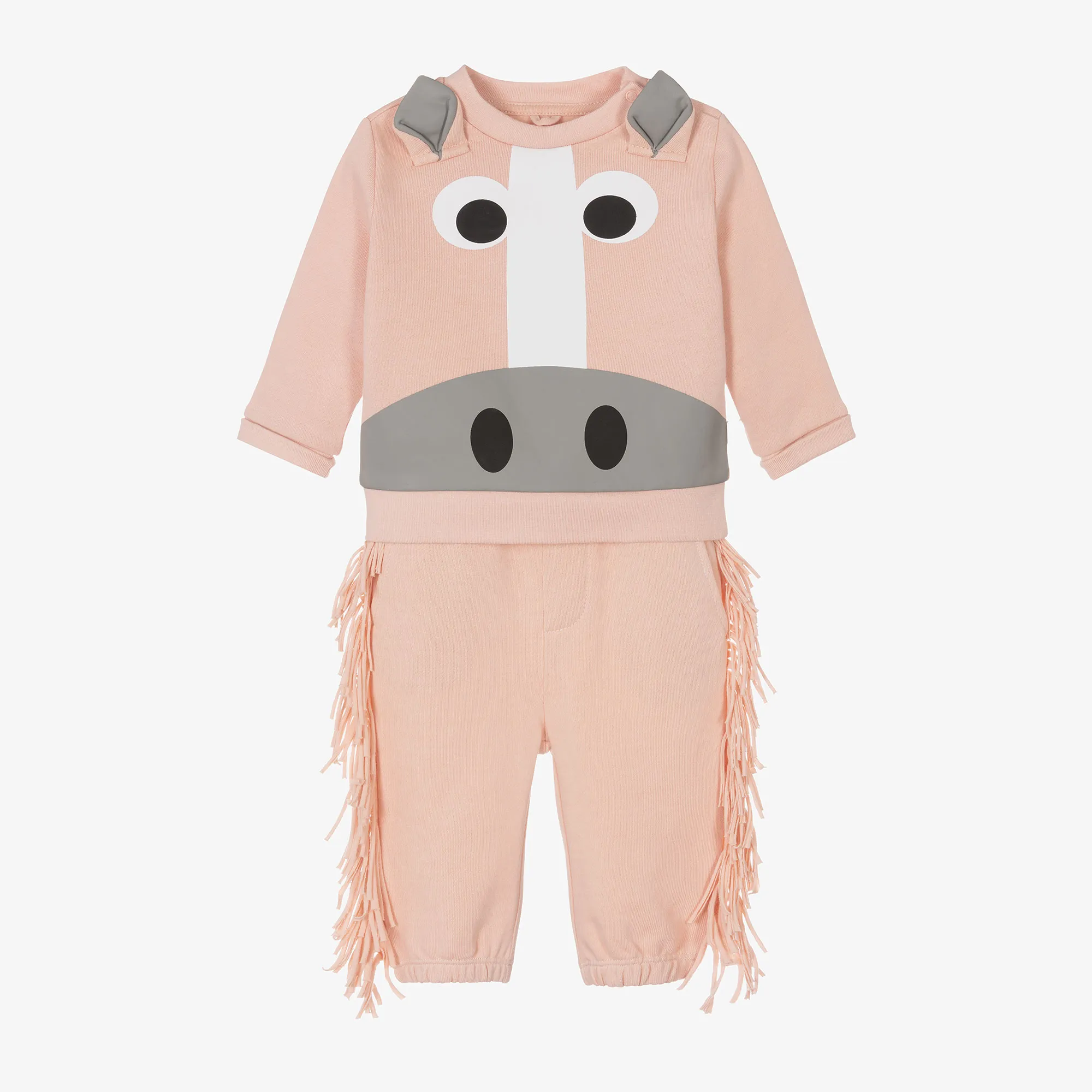 Girls Pink Organic Cotton Horse Tracksuit