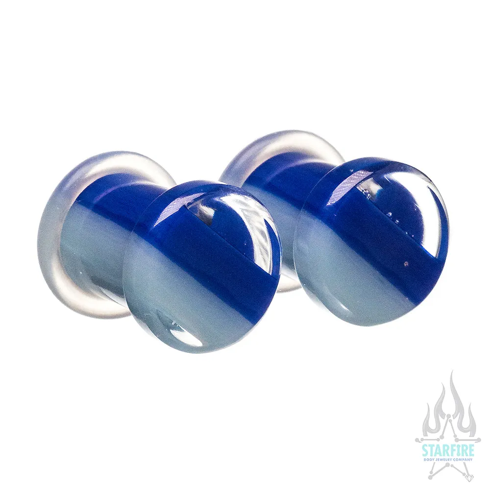 Glass Linear Plugs - Blue