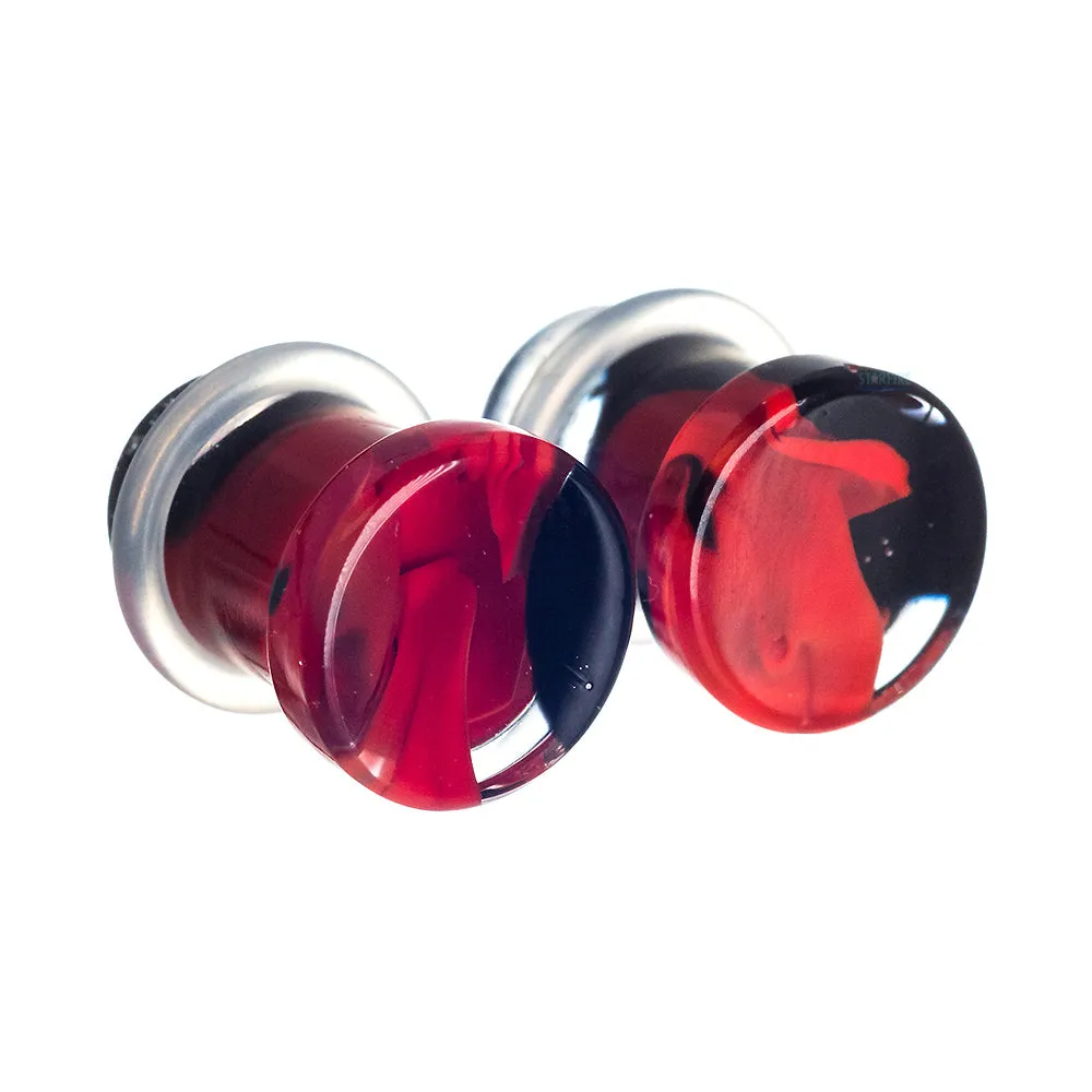 Glass Power Plugs - Red Black