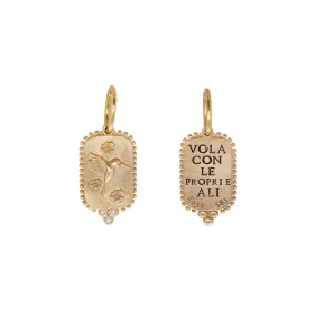 Gold and Diamonds Baby Hummingbird Charm