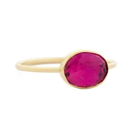 Gold Bezel-Set Pink Tourmaline Faye Ring