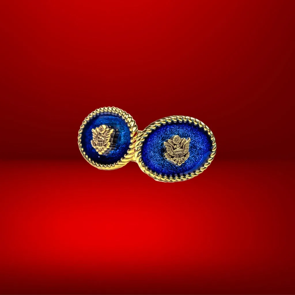 Great Seal on Blue Enamel Cufflinks