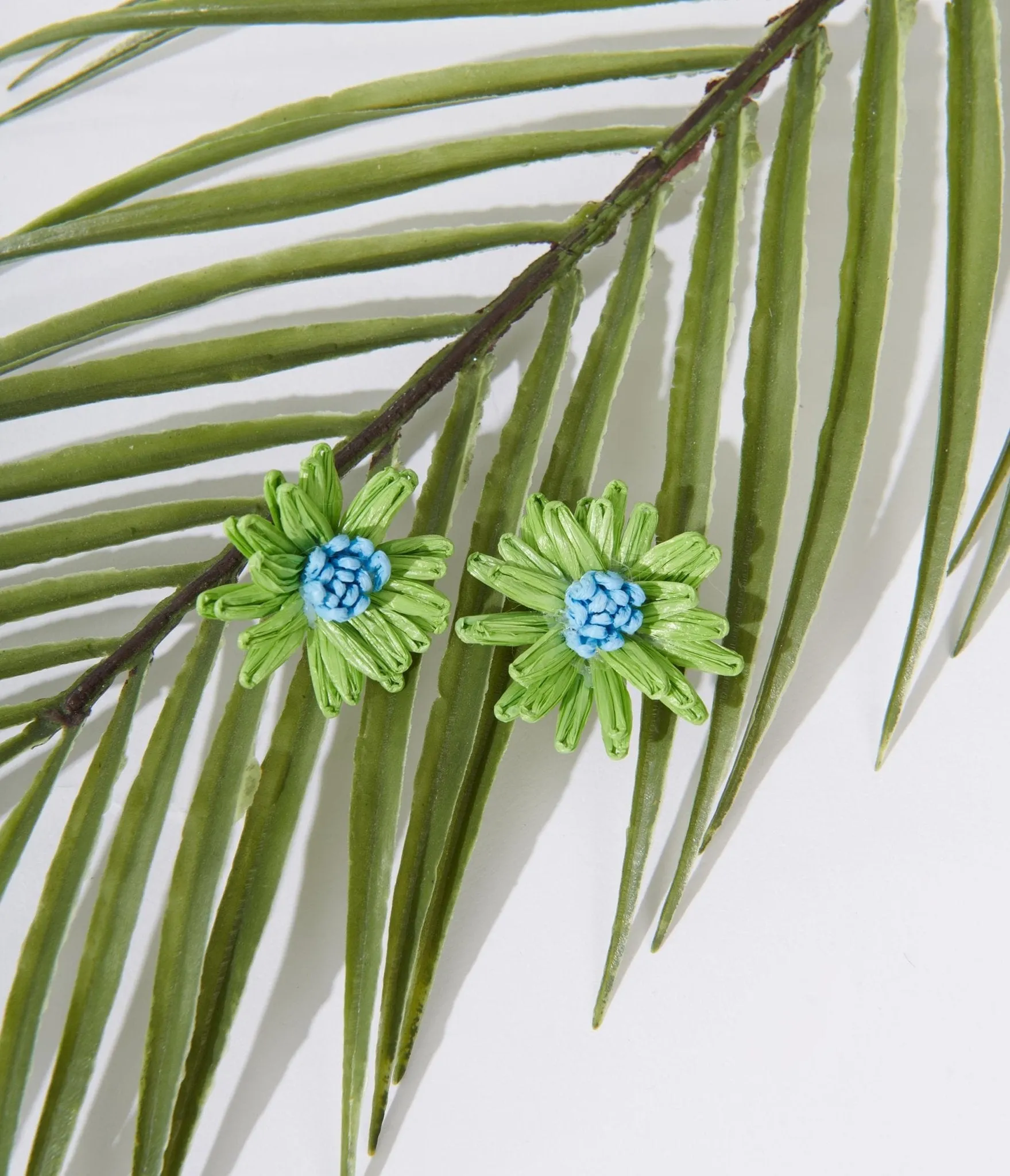 Green Flower Earrings