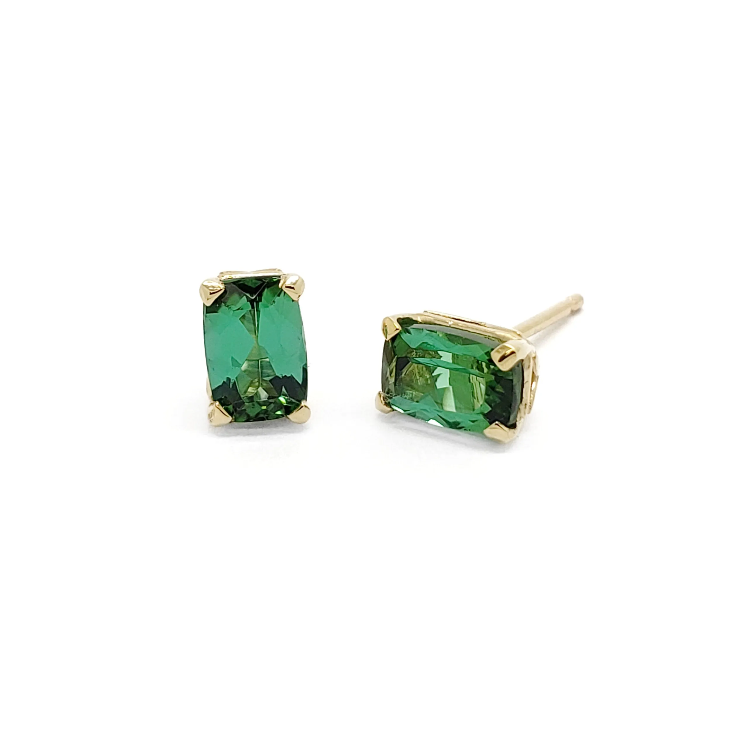 Green Tourmaline Studs